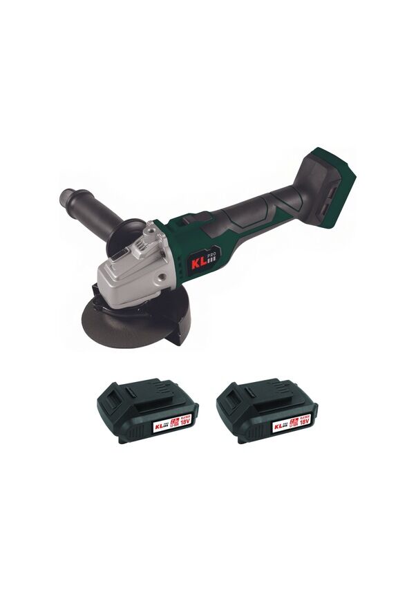 KLPRO KLAT18BS 18V Şarjlı 115 mm Kömürsüz  Avuç Taşlama 2.0 Ah (2 x KLA1820 Batarya ve 1 x 2.4 A Şarj Cihazı)