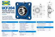 SNR UCF204 Yataklı Rulman