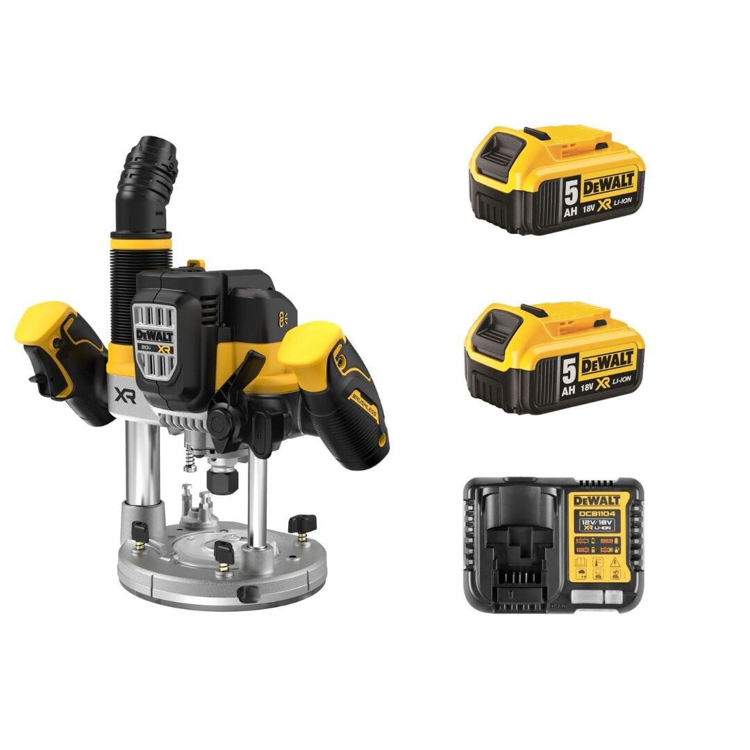 DEWALT DCW620P2-XJ 18V XR 5.0Ah Çift Akülü Dalma Freze