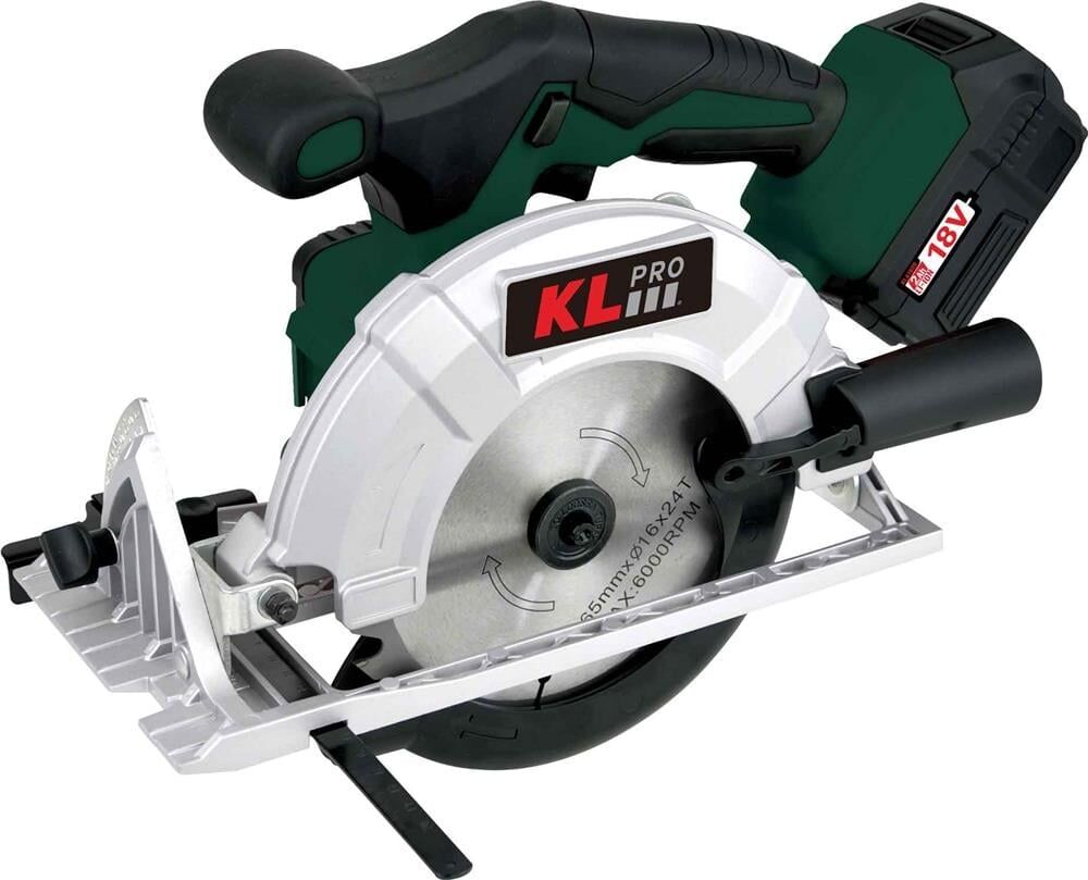 KLPRO KLDAT18B 18V Şarjlı Profesyonel Daire Testere 5.0 Ah (2 x KLA1850 Batarya ve 1 x 4.5 A Şarj Cihazı)