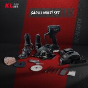 KLPRO KLMS18-20 Şarjlı Li-ion Çift Akülü Vidalama Multi Set