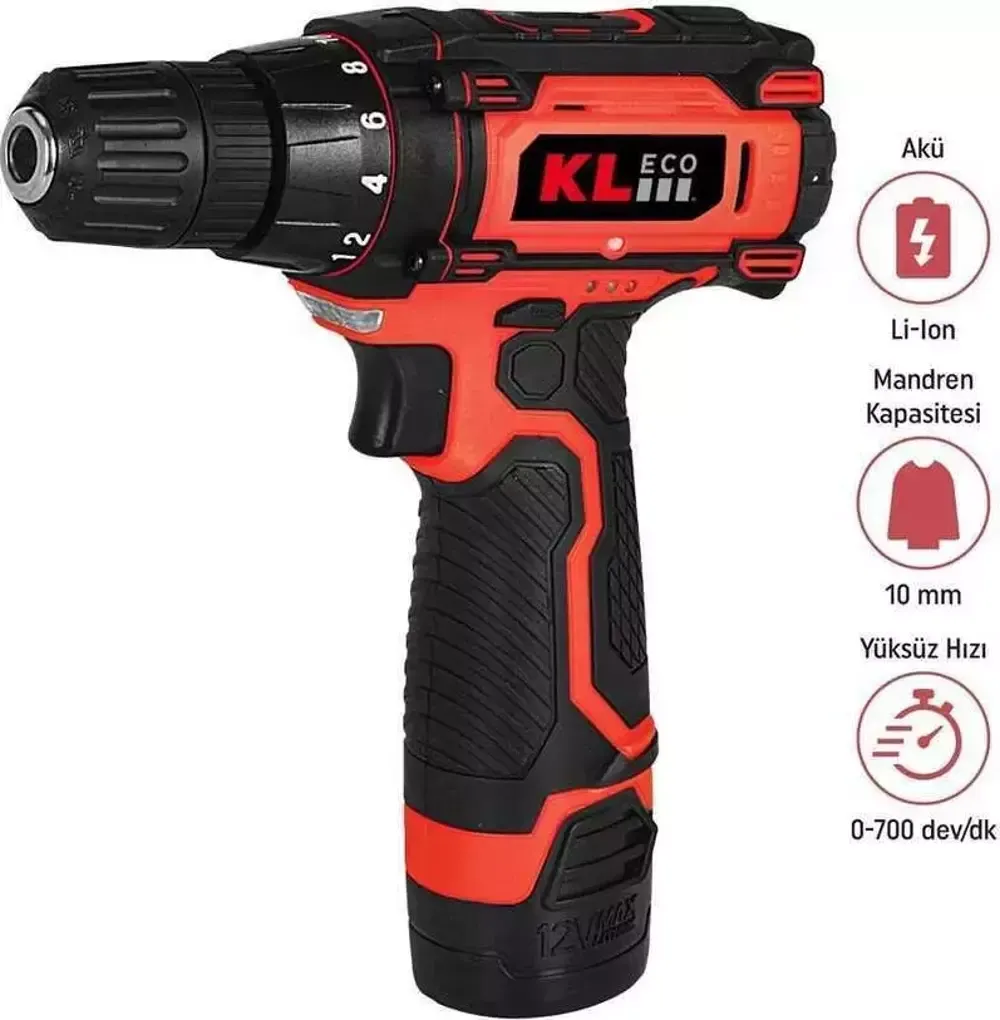 KLECO KE2213NM 12V 1,3 Ah Tek Akülü Şarjlı Darbesiz Matkap