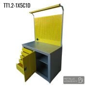 Metalle TT1.2-1X5C1D 1,20 Mt-5 Çekmece 1 Dolap Çalışma Tezgahı