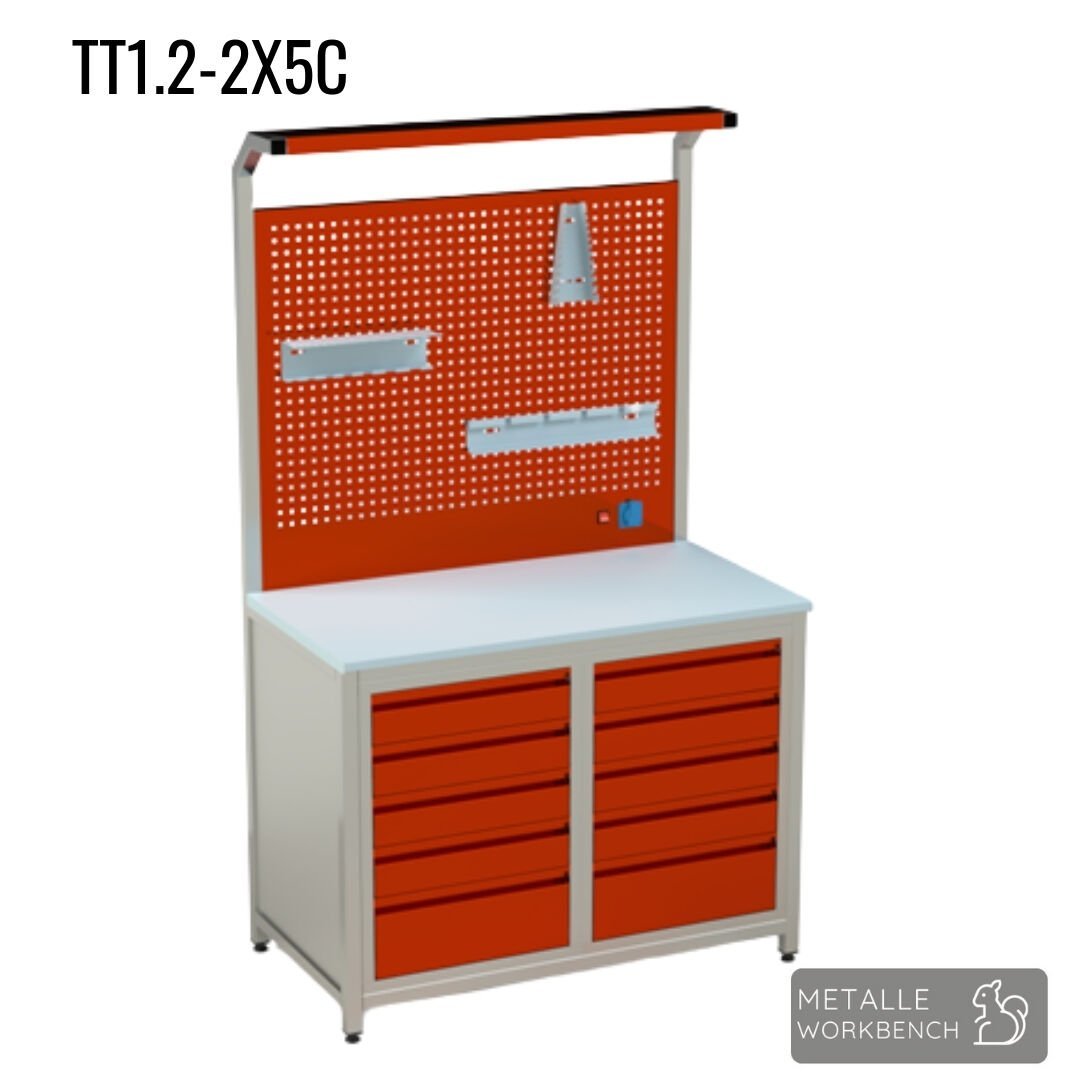 Metalle TT1.2-2X5C 1,20 Mt 10 Çekmece Takım Tezgahı