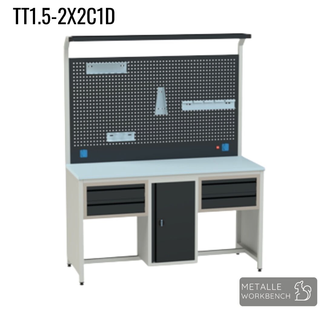 Metalle TT1.5-2X2C1D 1,5 Mt 4 Çekmece 1 Dolap Takım Tezgahı