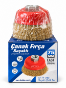 BOLDEX 75 mm M14 Saçaklı Çelik Tel Çanak Fırça