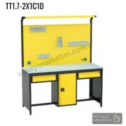 Metalle TT1.7-2X1C1D 1,7 Mt 2 Çekmece 1 Dolap Takım Tezgahı
