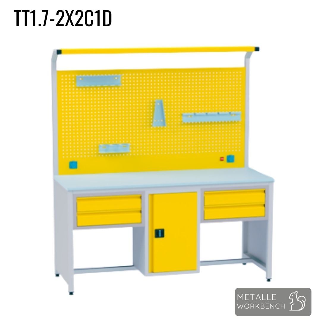 Metalle TT1.7-2X2C1D 1,7 Mt 4 Çekmece 1 Dolap Takım Tezgahı