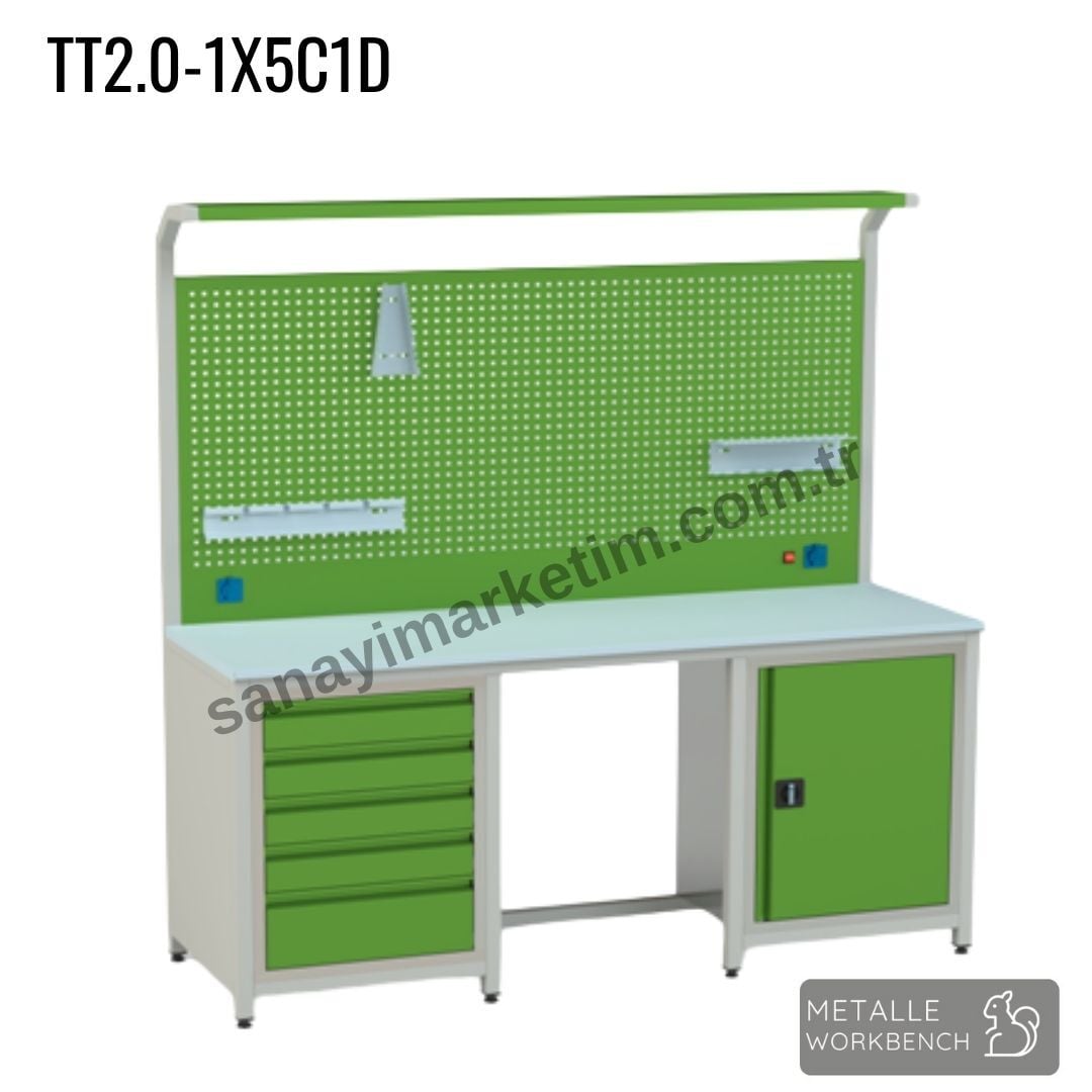 Metalle TT2.0-1X5C1D 2,0 Mt 5 Çekmece 1 Dolap Takım Tezgahı