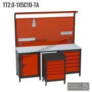 Metalle TT2.0-1X5C1D-TA 2.0 Mt 5 Çekmece 1 Dolap Takım Arabalı Takım Tezgahı