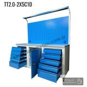 Metalle TT2.0-2X5C1D 2,0 Mt 10 Çekmece 1 Dolap Takım Tezgahı