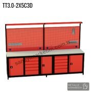 Metalle TT3.0-2X5C3D 3,0 Mt 10 Çekmece 3 Dolap Takım Tezgahı
