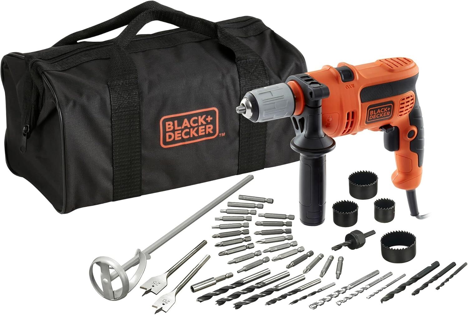 Black+Decker BEH710SA40 710 Watt Darbeli Matkap+40 Parça Aksesuar Seti