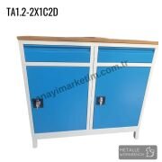 Metalle TA1.2-2X1C2D 2 Çekmece 2 Dolap Çalışma Masası