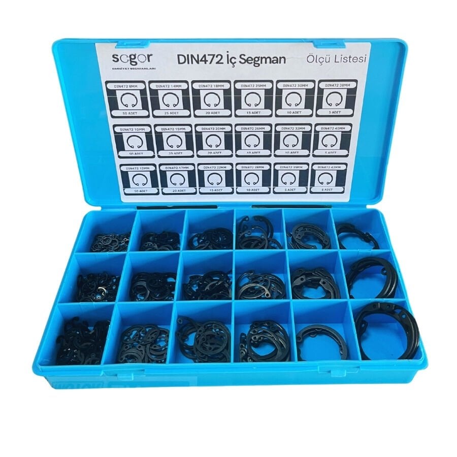 Segman Seti DIN 472 İç Segman Seti 350 Adet Sekman Seti
