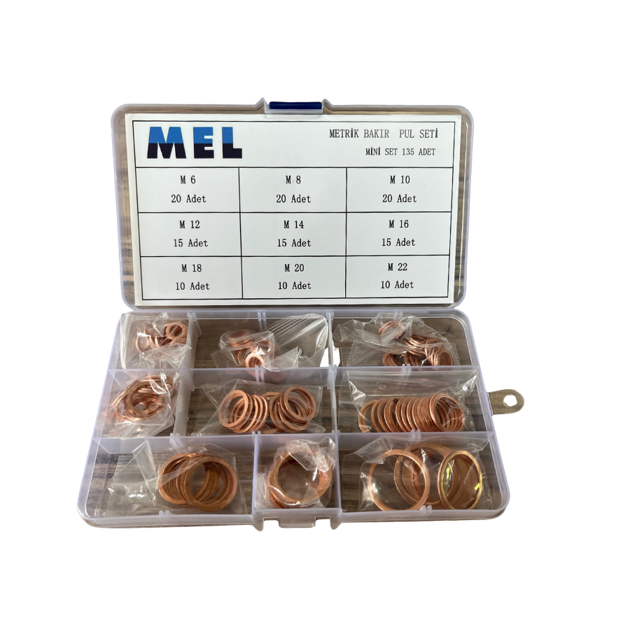 Mel 135 Adet Metrik Bakır Pul Seti