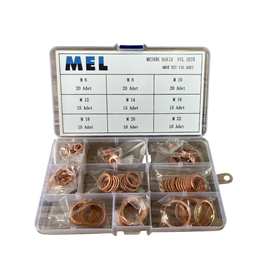 Mel 135 Adet Metrik Bakır Pul Seti