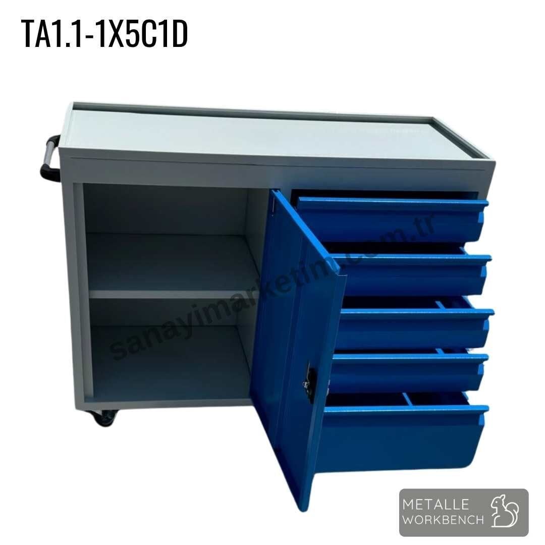 Metalle TA1.1-1X5C1D 10 Çekmece Tavalı Çalışma Masası