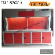 Metalle TT3.0-2X5C3D Otomatik Kepenkli 3,0 Mt 10 Çekmece 3 Dolap Takım Tezgahı