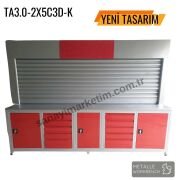 Metalle TT3.0-2X5C3D Otomatik Kepenkli 3,0 Mt 10 Çekmece 3 Dolap Takım Tezgahı