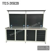 Metalle TT2.5-2X5C2D 2,5 Mt 10 Çekmece 2 Dolap Takım Tezgahı