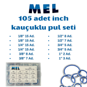 MEL 105 Parça İnch Ölçülü Oringli Pul Seti