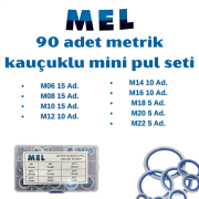 MEL 90 Parça Metrik Ölçülü Oringli Pul Seti