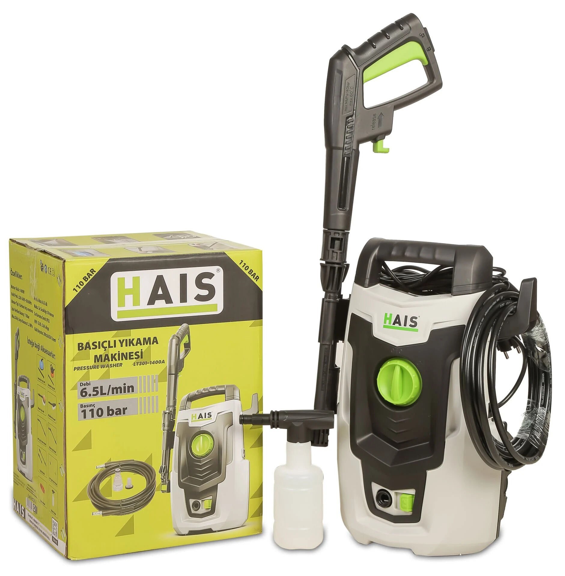 Hais LT301 110 Bar İndüksiyon Motorlu Basınçlı Yıkama Makinesi
