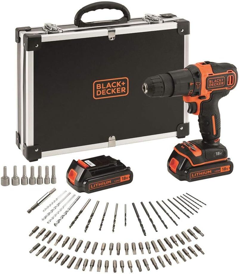 Black+Decker BDCHD18BAFC 18V 1.5Ah Çift Akülü 40nm Şarjlı Matkap