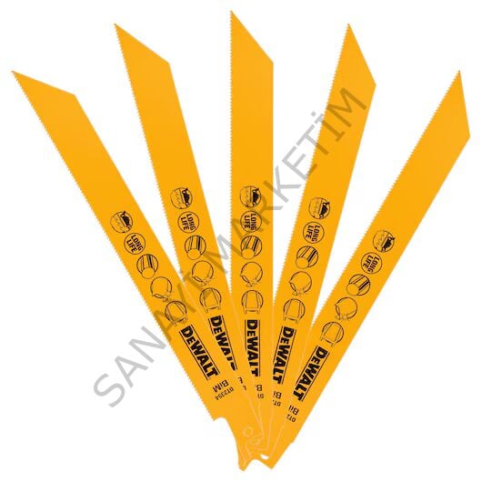 Dewalt DT2354-QZ 203 mm Tilki Kuyruğu Testere Bıçağı 5'li Paket