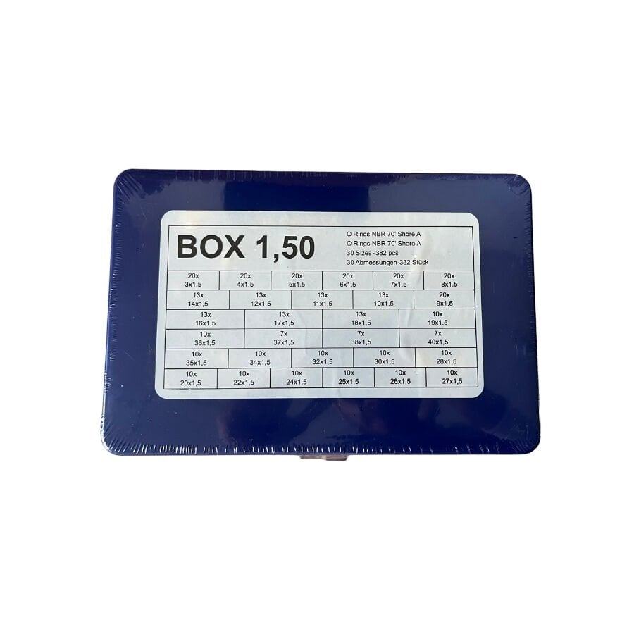 Oring Set NBR 70 Shore 30 Ölçü 382 Adet (1.50MM Kalınlık)