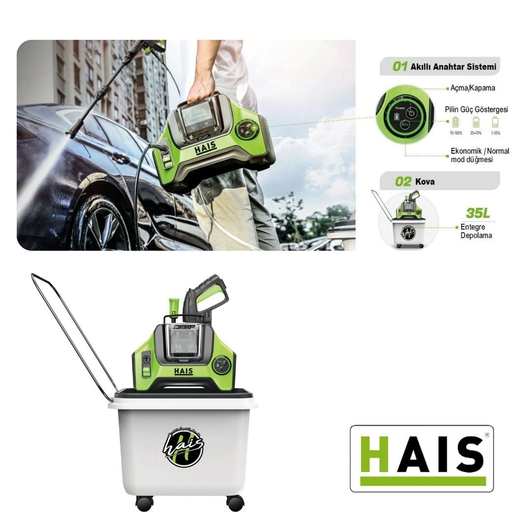 Hais LC301W 95 Bar Akülü Basınçlı Yıkama Makinesi