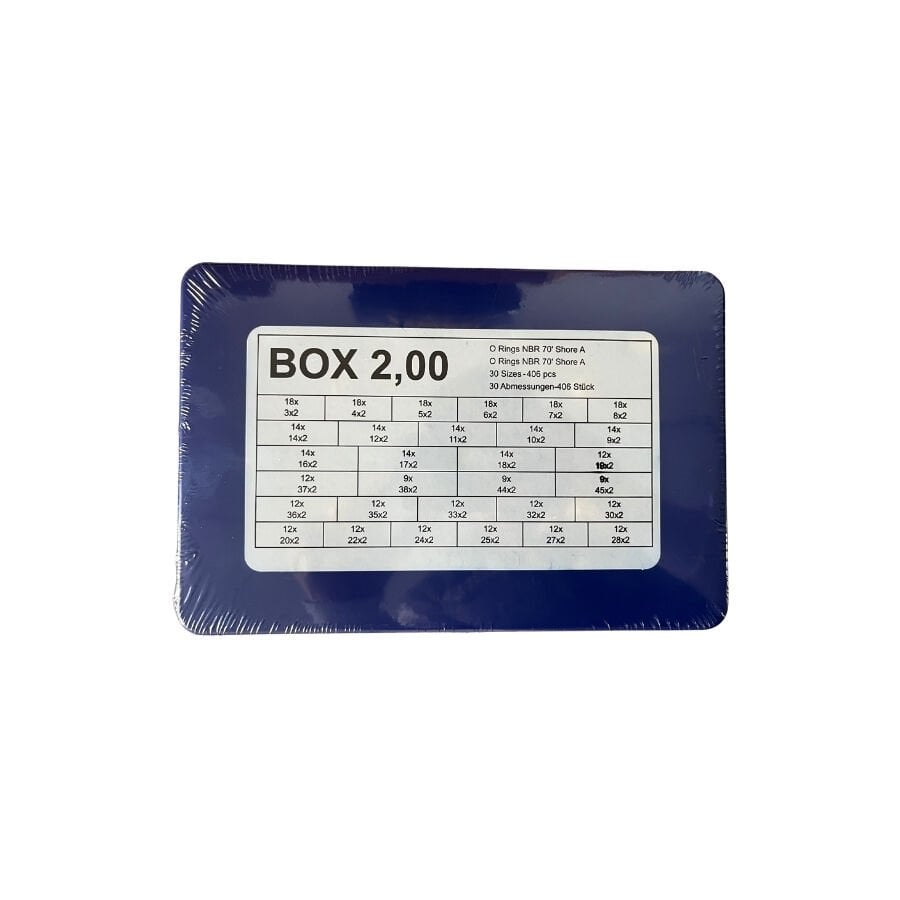 Oring Set NBR 70 Shore 30 Ölçü 406 Adet (2.00MM Kalınlık)