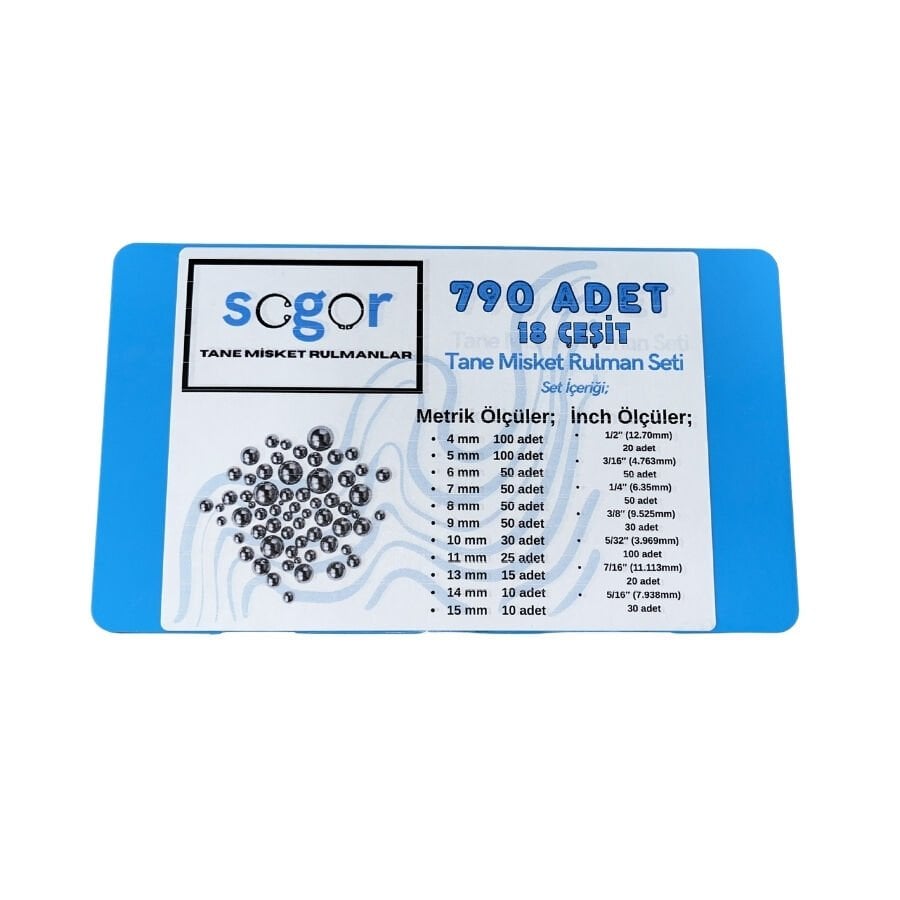 Segor Tane Misket Rulman Seti 790 Adet 18 Çeşit