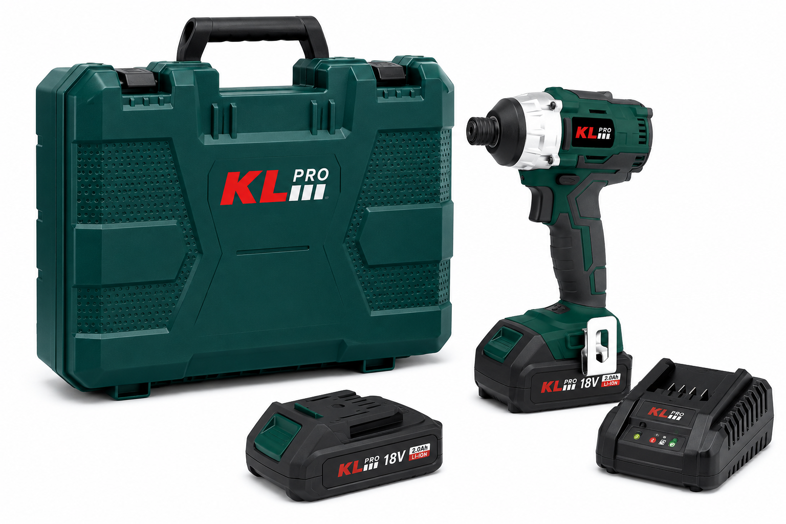 KLPRO KLDV18B-20 18V 2.0 Ah Çift Akülü Kömürsüz Darbeli Vidalama