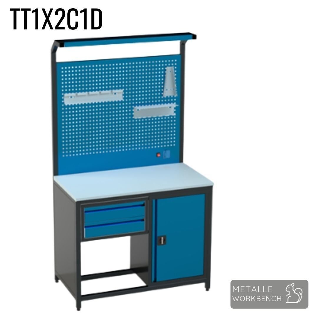 Metalle  1,20 Mt -2 Çekmece 1 Dolap Takım Tezgahı