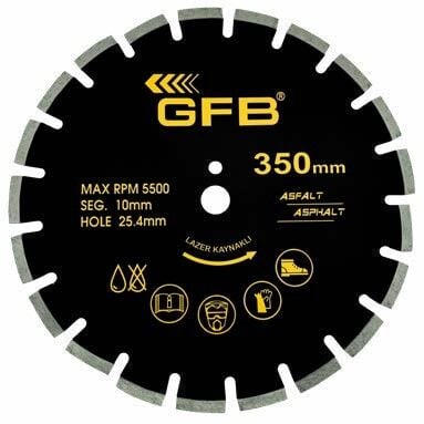 GFB 2373 Beton ve Asfalt Kesme Testeresi 350 x 25.4 x 10mm