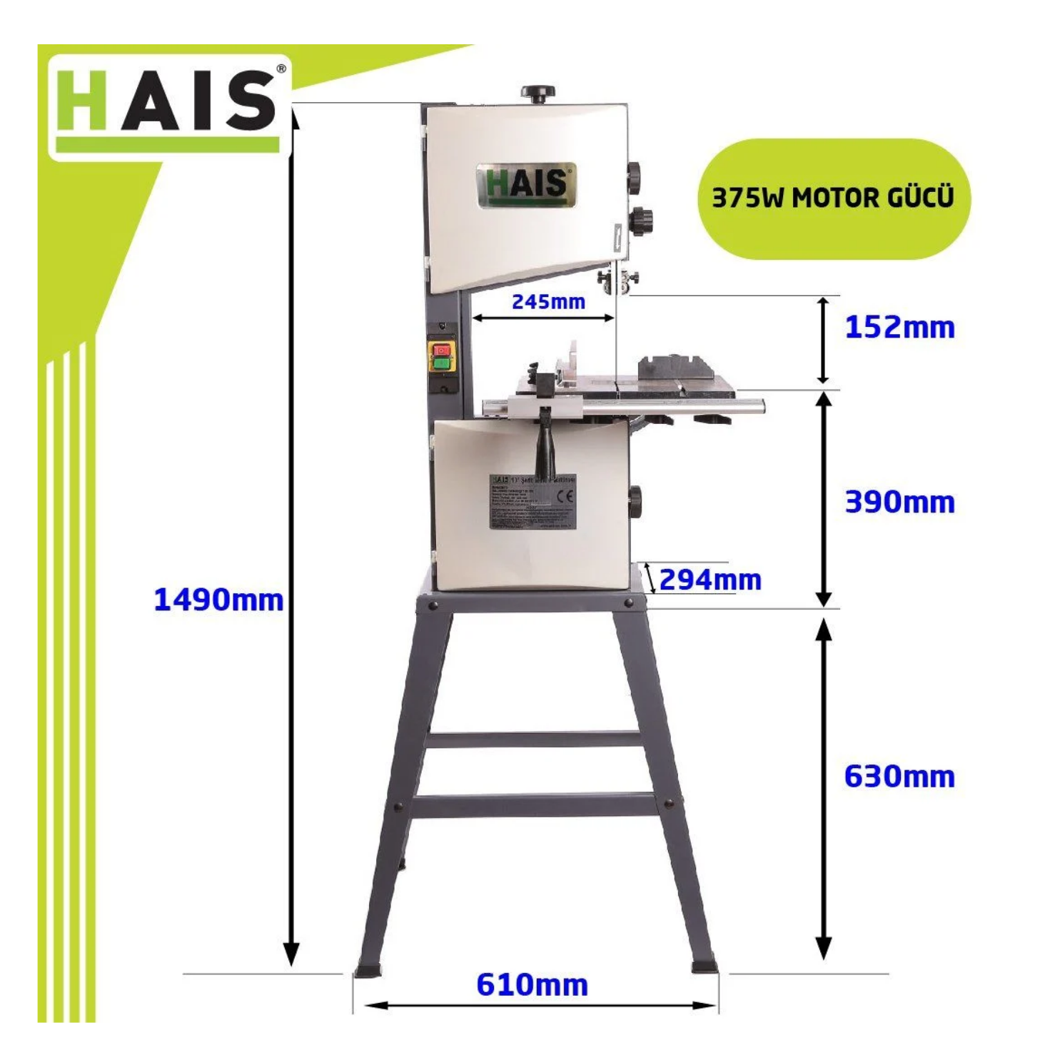 Hais MJ10 Şerit Testere Makinesi