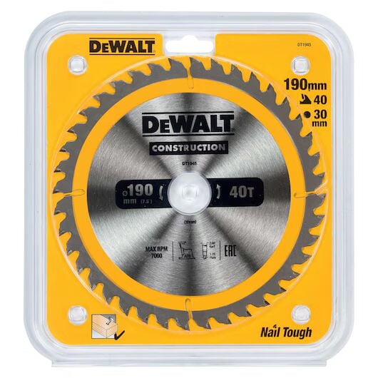 Dewalt DT1945 Testere Bıçağı 190*30 mm 40 diş