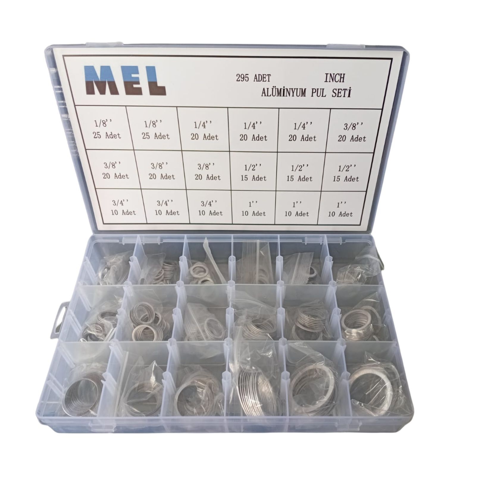 Mel 295 Parça Inch Ölçülü Alüminyum Pul Seti