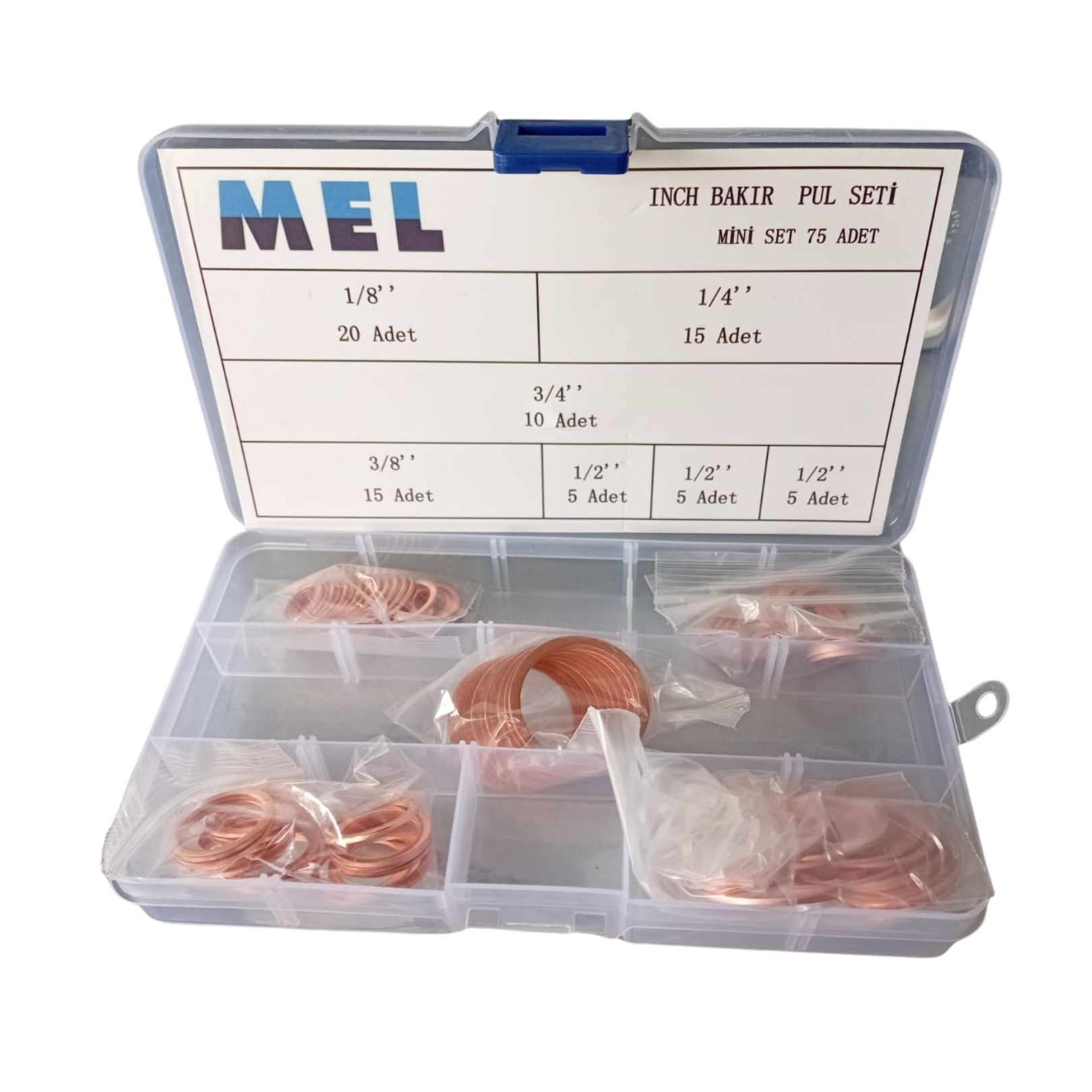Mel 75 Parça Inch Ölçülü Bakır Pul Seti
