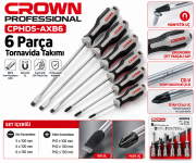CROWN CPHDS-AXB6 6 Parça Tornavida Takımı
