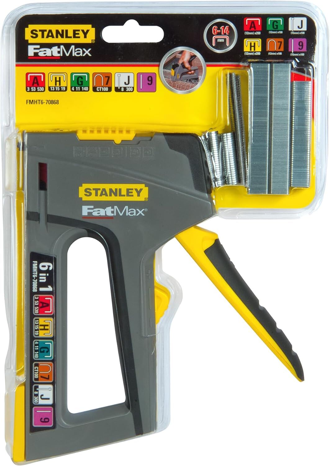 Stanley FMHT6-70868 6'sı 1 Arada Çok Amaçlı Zımba Makinesi ve Zımba Telleri