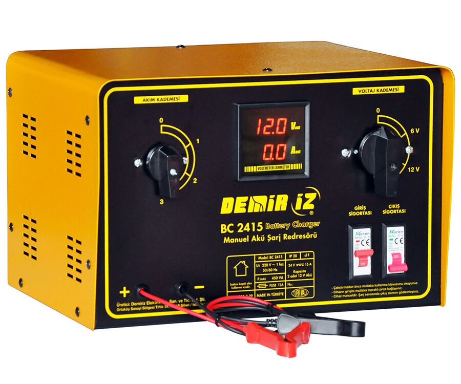 Demiriz BC 2415 24V-15A İki Akü Şarj Cihazı